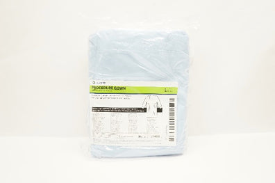 Halyard 69606 Procedure Gown, Blue, Knit Cuffs, Size Large - Pack of 10